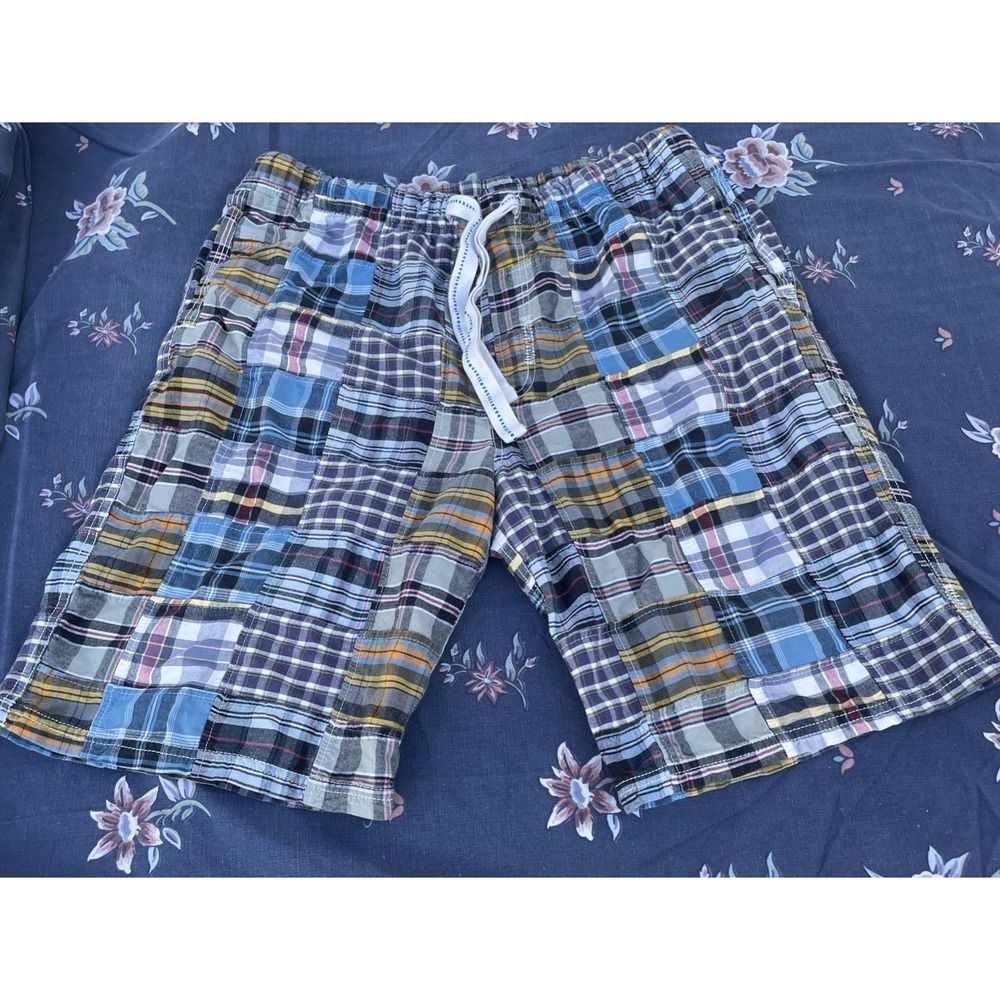 American Eagle Madras Plaid Drawstring Shorts Size Large